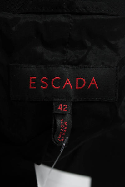 Escada Women Blazer Black Collared Long Sleeve Button Size 42