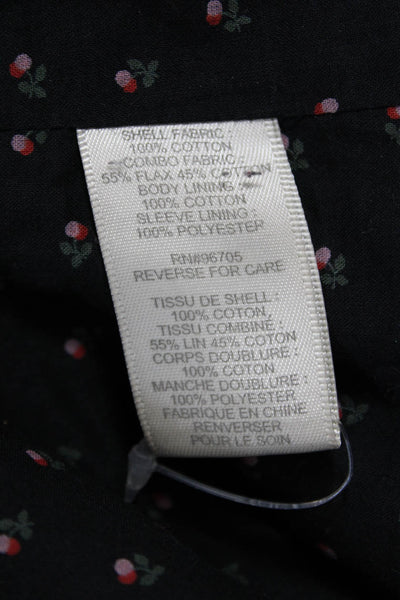 Rebecca Taylor Women Military Parka Green Cotton Button Size 2