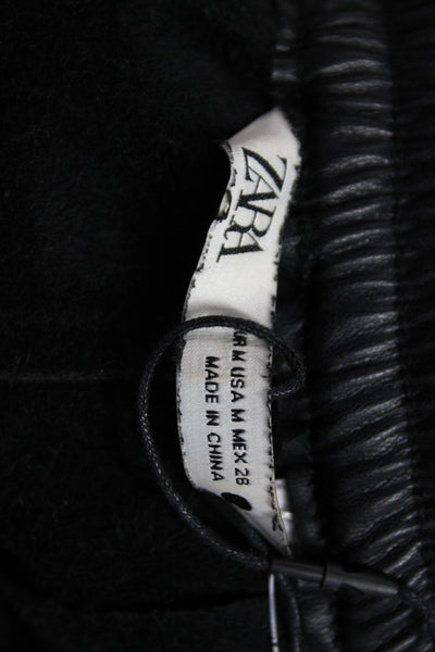 Zara Men Black Jogger Pants Drawstring Polyester Size M