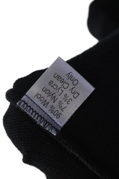 Morgane Le Fay Womens Wrap Wool Skirt Black Knee Length Size L