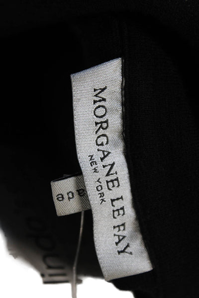 Morgane Le Fay Womens Black Wool Blend Collared Button Coat Long Sleeve Size L
