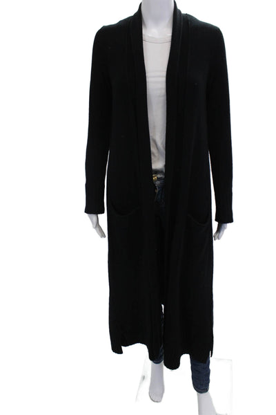 Donna Karan Collection Unisex Cardigan Sweater Black Wool Blend Size M