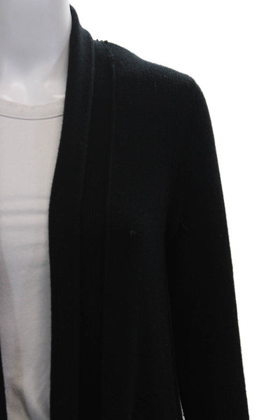 Donna Karan Collection Unisex Cardigan Sweater Black Wool Blend Size M