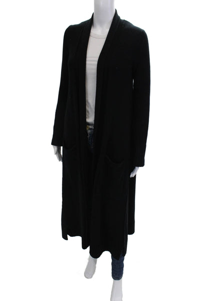 Donna Karan Collection Unisex Cardigan Sweater Black Wool Blend Size M