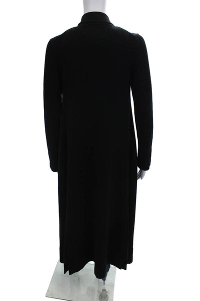 Donna Karan Collection Unisex Cardigan Sweater Black Wool Blend Size M