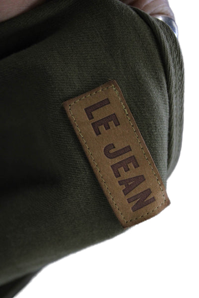 Le Jean Women Military Jacket Green Button 98% Cotton 2% Elastane Size S