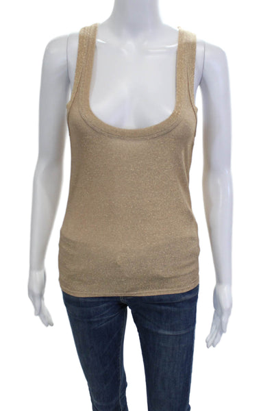 sundays by wearesundays Women Basic Beige Tank Top Sleeveless Size M