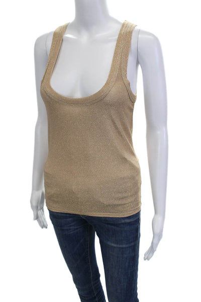 sundays by wearesundays Women Basic Beige Tank Top Sleeveless Size M