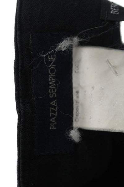 Piazza Sempione Womens Black Jogger Pants Cotton Blend Size 42