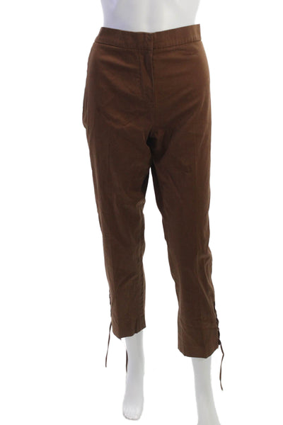 Max Mara Women Cropped Ankle Pants Brown Size 12
