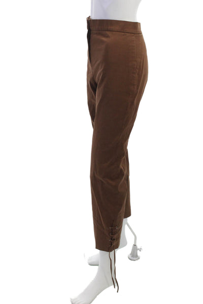 Max Mara Women Cropped Ankle Pants Brown Size 12