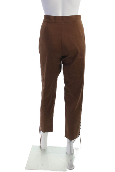 Max Mara Women Cropped Ankle Pants Brown Size 12