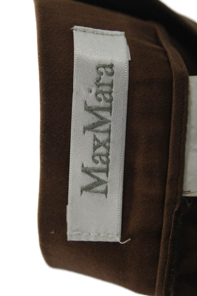 Max Mara Women Cropped Ankle Pants Brown Size 12