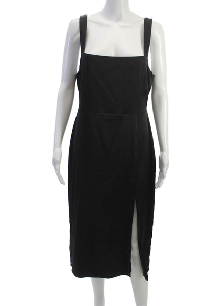 Babaton Women Sheath Black Square Neck Mid Calf Dress Size 12