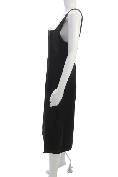 Babaton Women Sheath Black Square Neck Mid Calf Dress Size 12