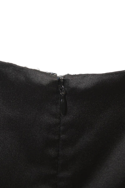 Babaton Women Sheath Black Square Neck Mid Calf Dress Size 12