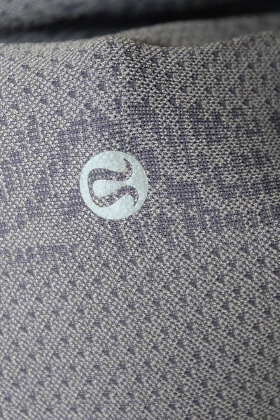 Lululemon Womens Gray Geometric T-Shirt Short Sleeve Nylon Size 12
