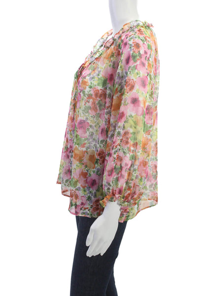 Zara Womens Green Floral Tunic Long Sleeve Drawstring Size L