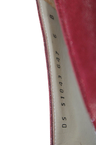 Salvatore Ferragamo Womens Slip On Block Heel Suede Pumps Red Size 6