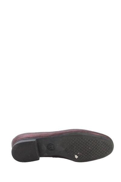 Mephisto Womens Slip On Round Toe Metallic Ballet Flats Dark Pink Size 6