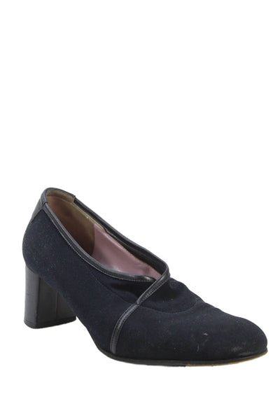 Taryn Rose Womens Slip On Block Heel Round Toe Pumps Black Size 36
