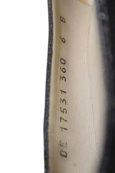 Salvatore Ferragamo Womens Slip On Block Heel Leather Pumps Black Size 6