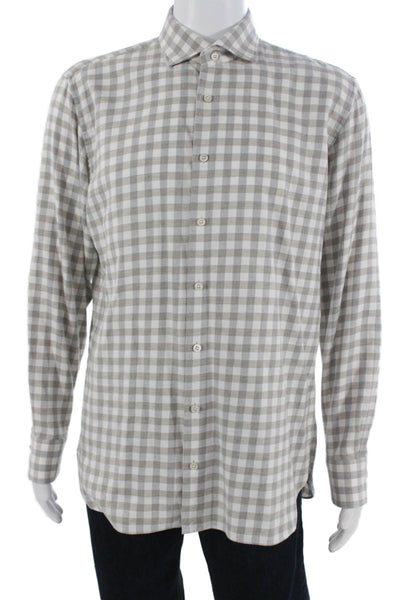 Calder Mens Cotton Collared Long Sleeve Button-Down Shirt Multicolor Size L