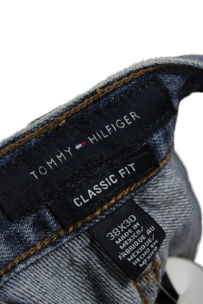 Tommy Hilfiger Mens Straight Jeans Blue Cotton Button Size 38