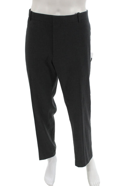 Perry Ellis Mens Dress Pants Dark Gray Button Closure Size 38