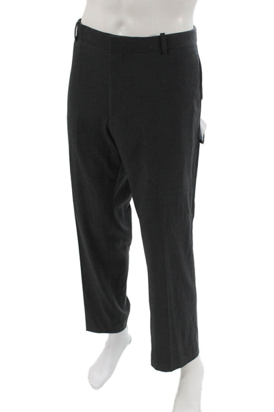 Perry Ellis Mens Dress Pants Dark Gray Button Closure Size 38