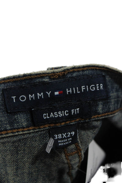 Tommy Hilfiger Mens Dark Blue Straight Jeans Big Tall Size 38
