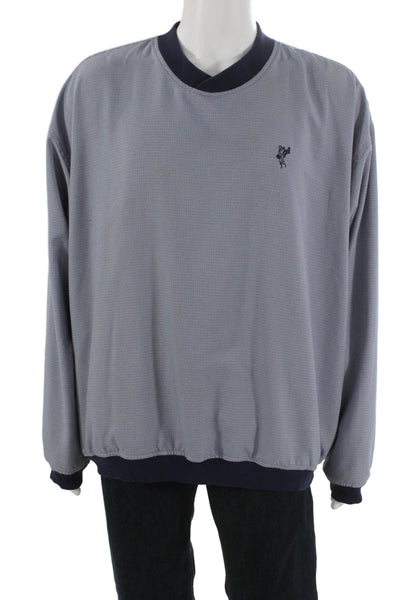 Ashworth Mens Gray V-Neck Check Sweatshirt Size XL