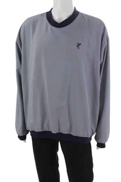 Ashworth Mens Gray V-Neck Check Sweatshirt Size XL