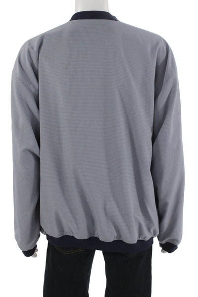 Ashworth Mens Gray V-Neck Check Sweatshirt Size XL