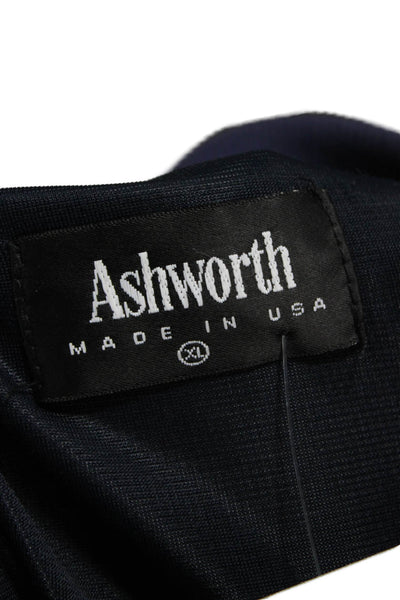 Ashworth Mens Gray V-Neck Check Sweatshirt Size XL