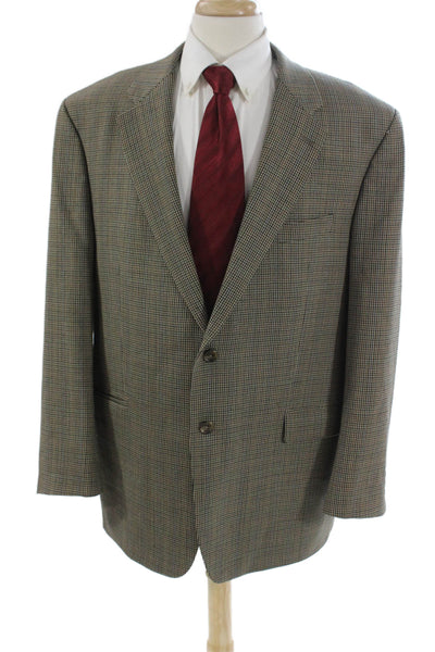 Lauren Ralph Lauren Mens Brown Checked Pure Wool Sport Coat Size 48