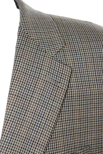 Lauren Ralph Lauren Mens Brown Checked Pure Wool Sport Coat Size 48