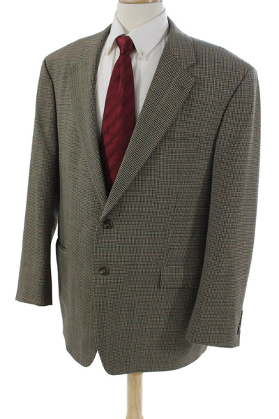 Lauren Ralph Lauren Mens Brown Checked Pure Wool Sport Coat Size 48