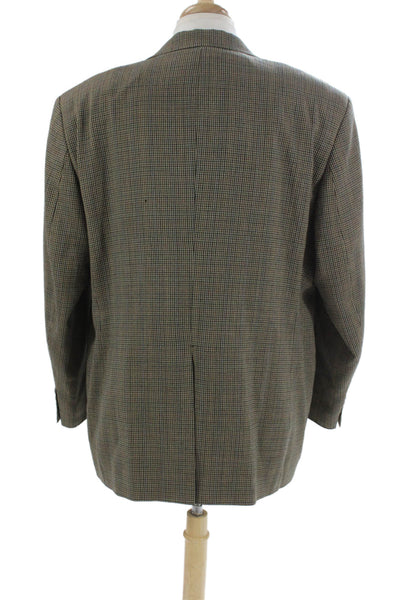 Lauren Ralph Lauren Mens Brown Checked Pure Wool Sport Coat Size 48