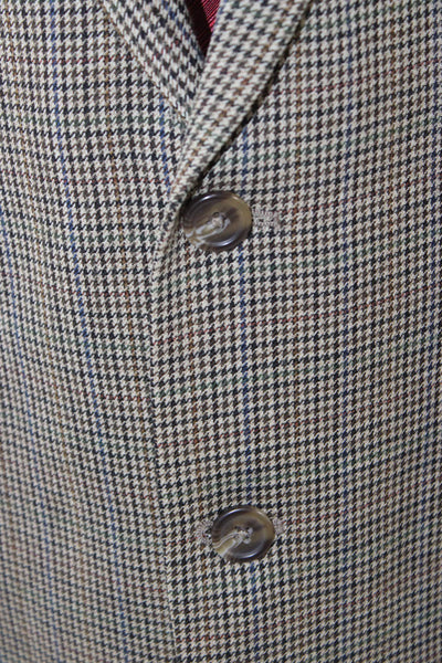 Lauren Ralph Lauren Mens Brown Checked Pure Wool Sport Coat Size 48