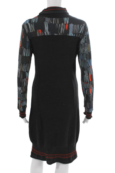 Aventures des Toiles Womens Sweater Dress Black Turtleneck Long Sleeve Size 40