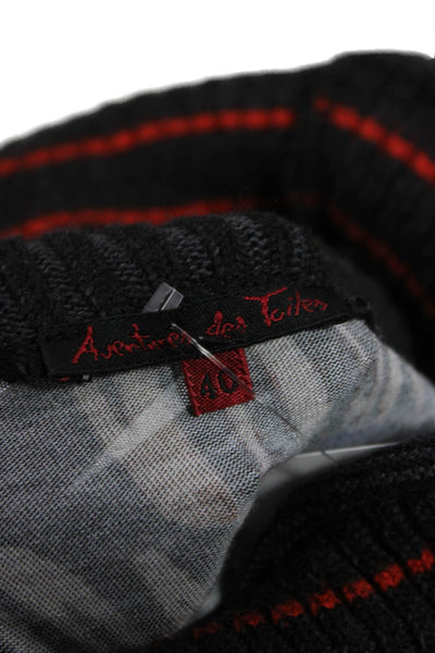 Aventures des Toiles Womens Sweater Dress Black Turtleneck Long Sleeve Size 40