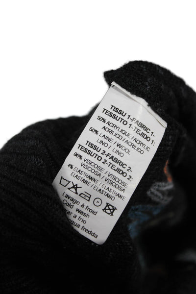 Aventures des Toiles Womens Sweater Dress Black Turtleneck Long Sleeve Size 40