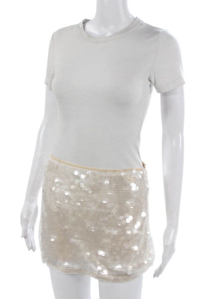 Superdown Womens Beige Mini Skirt 100% Polyester Size XS