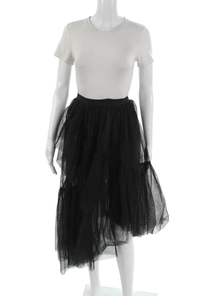 NBD Womens Black Long Pettiskirt Tutu Polyester Size 2XS