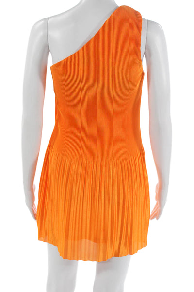 NBD Womens Orange Sleeveless Mini Shift Dress Zip Size XS