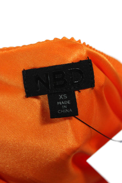 NBD Womens Orange Sleeveless Mini Shift Dress Zip Size XS