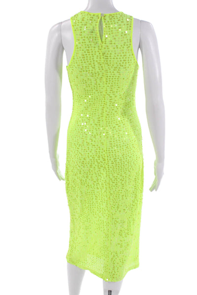 Lovers + Friends Womens Sequin Bodycon Sheath Dress Yellow Sleeveless Size XS