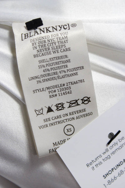 Blank NYC Womens Biker Jacket White Buckle Collared Long Sleeve Size XS