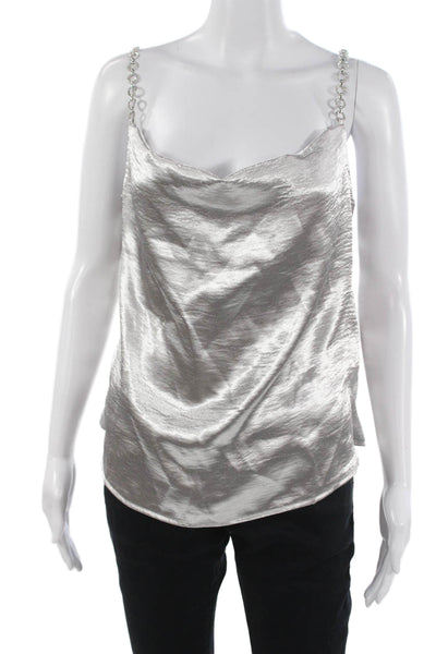 Lili Sidonio Women Gray Camisole Sleeveless 100% Polyester Size M
